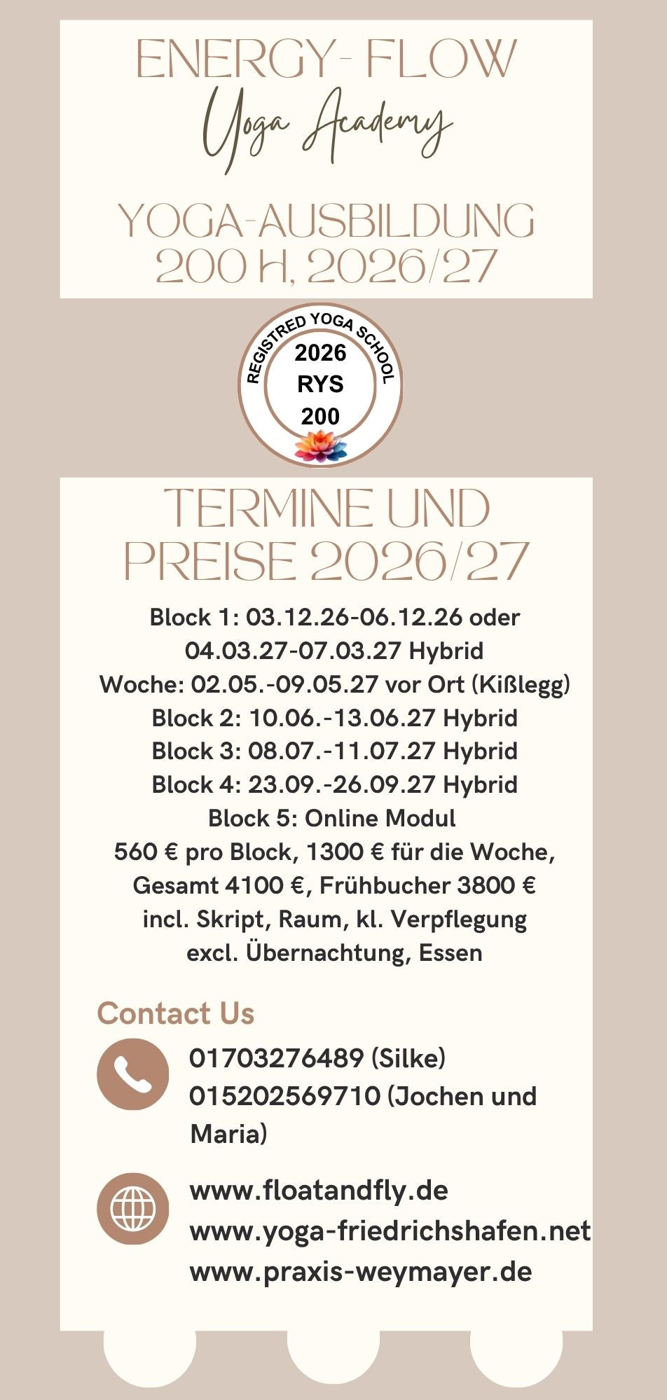 Yogaausbildung 200 h, Block 1 vom 04.03.27-07.03.27